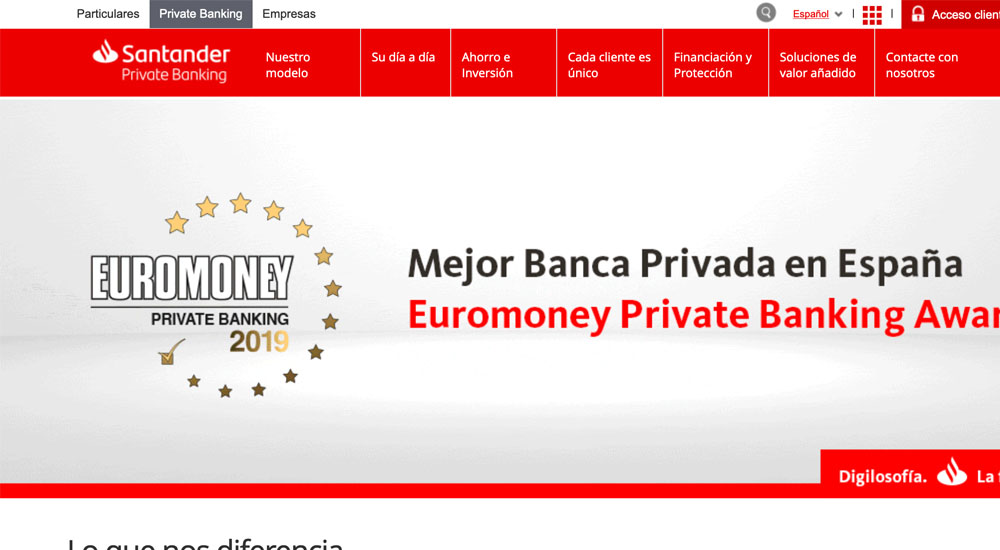 Información sobre Santander Private Banking