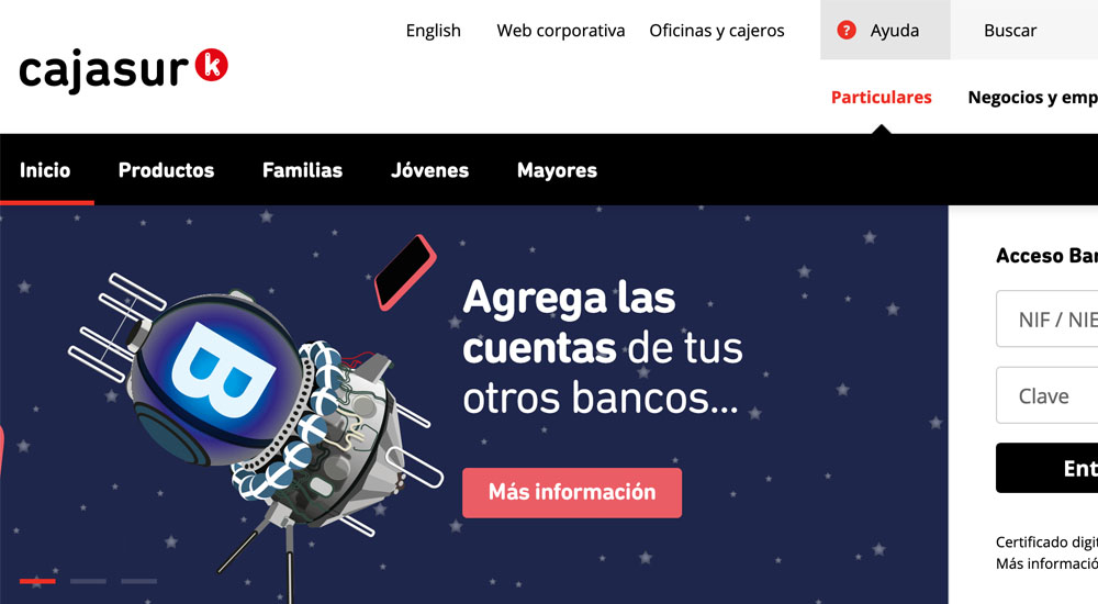 ᐈ Cajasur Entidad bancaria 0237 Bancos.wiki